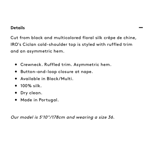 NWOT Iro Silk Cold Shoulder Top - Picture 2 of 3